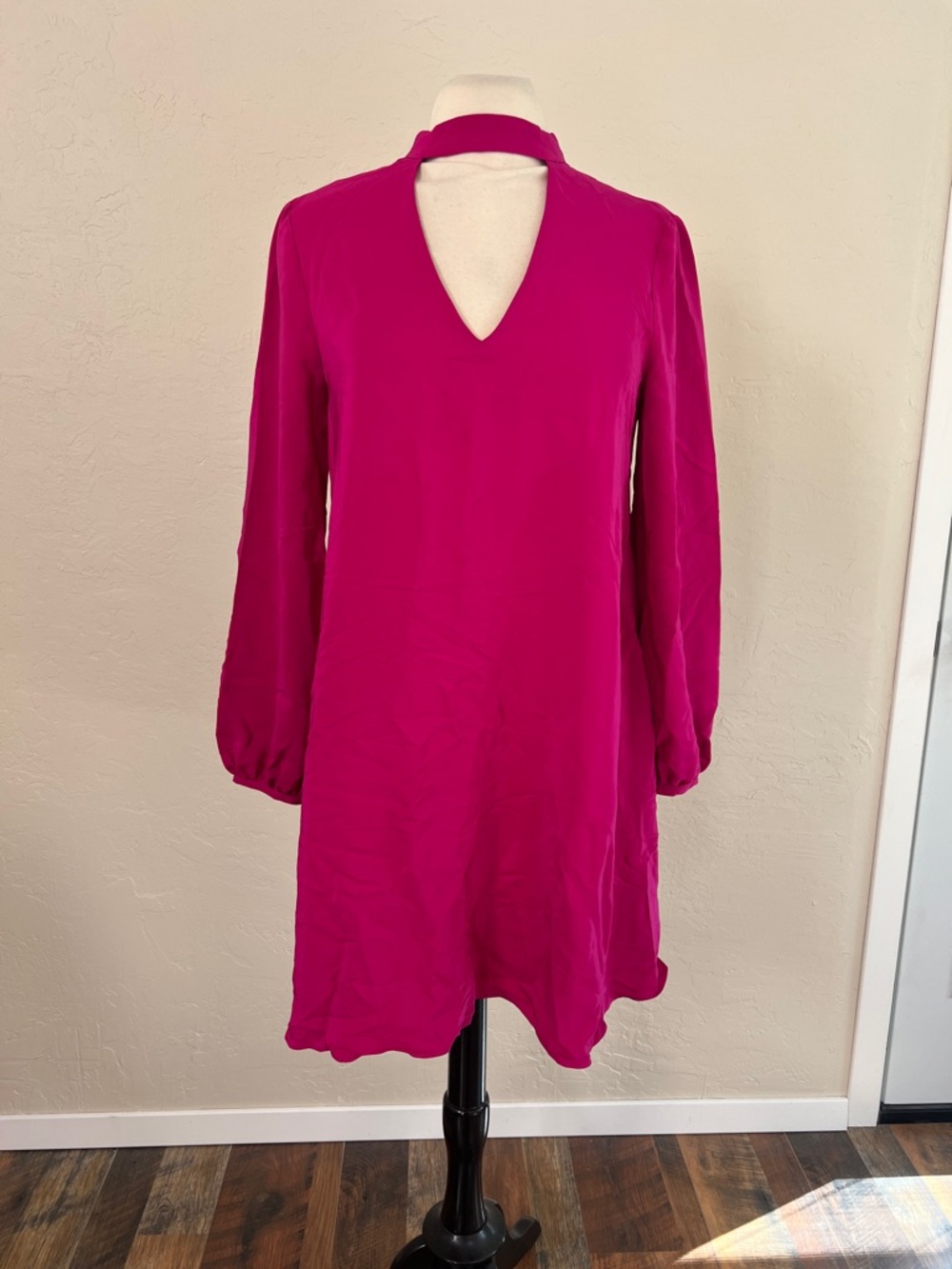 Amanda Uprichard pink key hold long sleeve dress